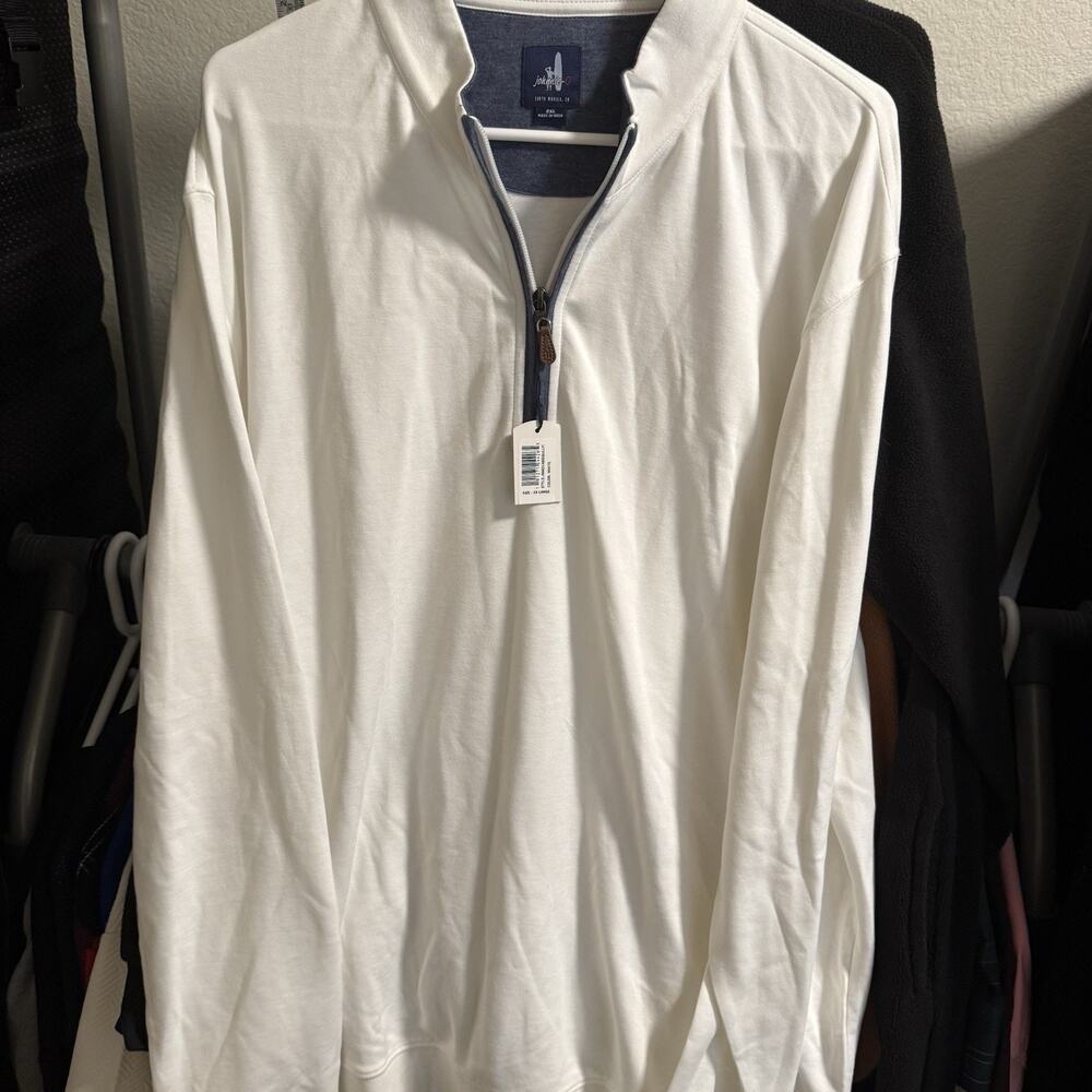 NWT Johnnie O Men’s White Sweater Sully 2XL